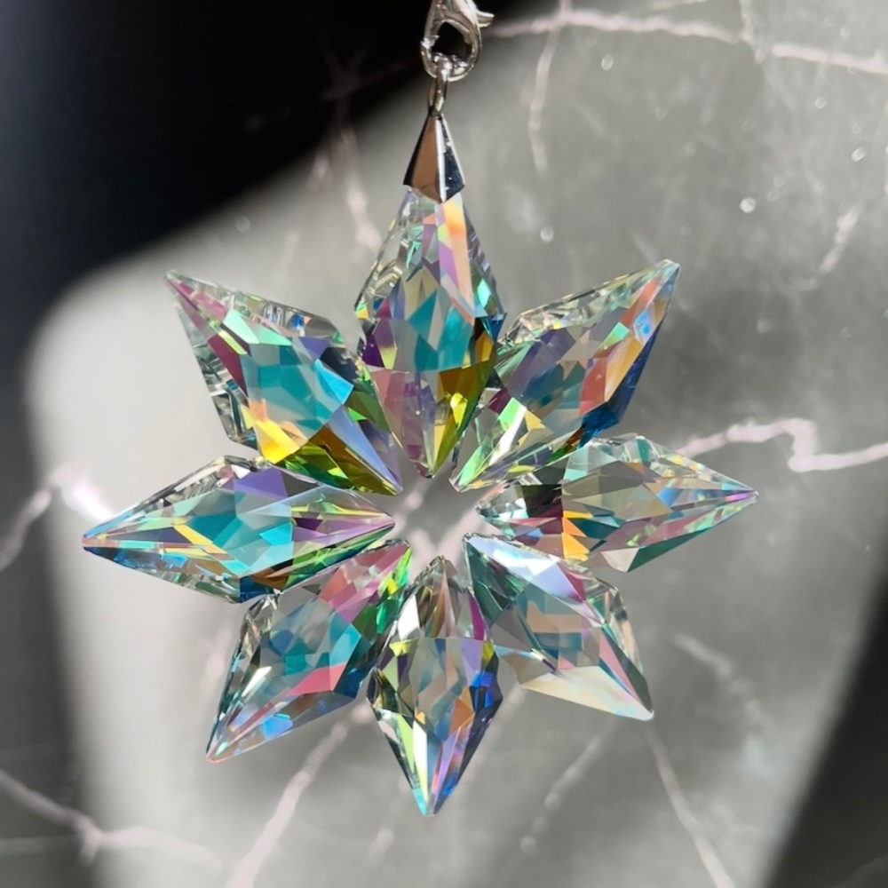 Crystal Snowflake Sun Catcher Christmas Tree Decor Czech Bohemia Crystal Gift